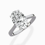 Petite Plain Band Solitaire Ring Engagement Ring