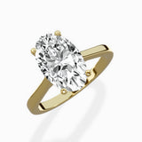 Petite Plain Band Solitaire Ring Engagement Ring