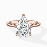 Petite Plain Band Solitaire Ring Engagement Ring