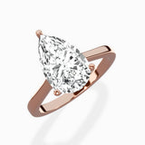 Petite Plain Band Solitaire Ring Engagement Ring
