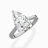 Petite Plain Band Solitaire Ring Engagement Ring