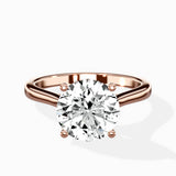 Petite Plain Band Solitaire Ring Engagement Ring