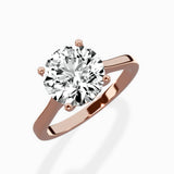 Petite Plain Band Solitaire Ring Engagement Ring