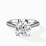 Petite Plain Band Solitaire Ring Engagement Ring