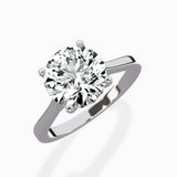 Petite Plain Band Solitaire Ring Engagement Ring