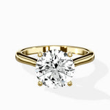 Petite Plain Band Solitaire Ring Engagement Ring