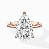 Petite Plain Band Solitaire Ring Engagement Ring