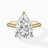 Petite Plain Band Solitaire Ring Engagement Ring