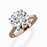 Petite Plain Band Solitaire Ring Engagement Ring