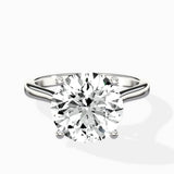 Petite Plain Band Solitaire Ring Engagement Ring