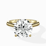 Petite Plain Band Solitaire Ring Engagement Ring