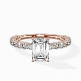 Pave Eternity Band Hidden Halo Ring Engagement Ring