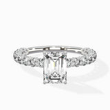 Pave Eternity Band Hidden Halo Ring Engagement Ring