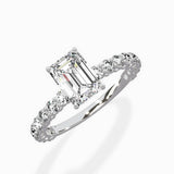 Pave Eternity Band Hidden Halo Ring Engagement Ring