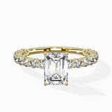 Pave Eternity Band Hidden Halo Ring Engagement Ring