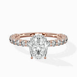 Pave Eternity Band Hidden Halo Ring Engagement Ring