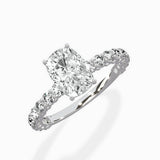Pave Eternity Band Hidden Halo Ring Engagement Ring