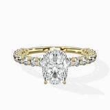 Pave Eternity Band Hidden Halo Ring Engagement Ring