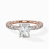 Pave Eternity Band Hidden Halo Ring Engagement Ring