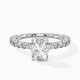 Pave Eternity Band Hidden Halo Ring Engagement Ring