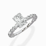 Pave Eternity Band Hidden Halo Ring Engagement Ring