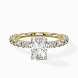 Pave Eternity Band Hidden Halo Ring Engagement Ring