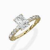 Pave Eternity Band Hidden Halo Ring Engagement Ring