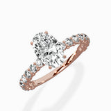 Pave Eternity Band Hidden Halo Ring Engagement Ring
