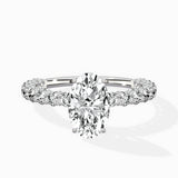 Pave Eternity Band Hidden Halo Ring Engagement Ring