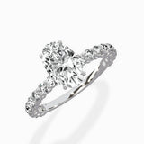 Pave Eternity Band Hidden Halo Ring Engagement Ring