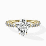 Pave Eternity Band Hidden Halo Ring Engagement Ring