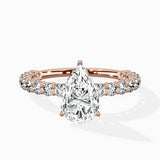Pave Eternity Band Hidden Halo Ring Engagement Ring