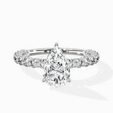 Pave Eternity Band Hidden Halo Ring Engagement Ring