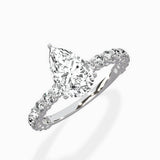 Pave Eternity Band Hidden Halo Ring Engagement Ring