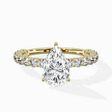 Pave Eternity Band Hidden Halo Ring Engagement Ring