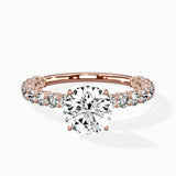 Pave Eternity Band Hidden Halo Ring Engagement Ring