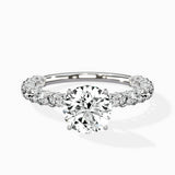Pave Eternity Band Hidden Halo Ring Engagement Ring