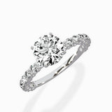 Pave Eternity Band Hidden Halo Ring Engagement Ring