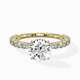 Pave Eternity Band Hidden Halo Ring Engagement Ring