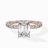 Pave Eternity Band Hidden Halo Ring Engagement Ring