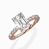 Pave Eternity Band Hidden Halo Ring Engagement Ring