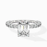 Pave Eternity Band Hidden Halo Ring Engagement Ring