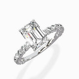 Pave Eternity Band Hidden Halo Ring Engagement Ring