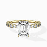 Pave Eternity Band Hidden Halo Ring Engagement Ring