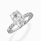 Pave Eternity Band Hidden Halo Ring Engagement Ring