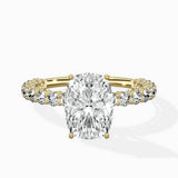 Pave Eternity Band Hidden Halo Ring Engagement Ring