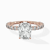 Pave Eternity Band Hidden Halo Ring Engagement Ring