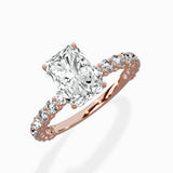 Pave Eternity Band Hidden Halo Ring Engagement Ring