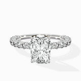 Pave Eternity Band Hidden Halo Ring Engagement Ring