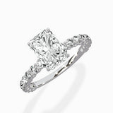 Pave Eternity Band Hidden Halo Ring Engagement Ring